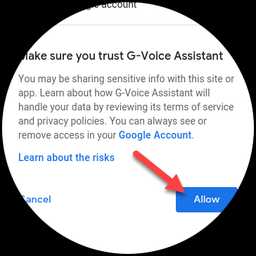 点击“允许”以信任 G-Voice 助手。